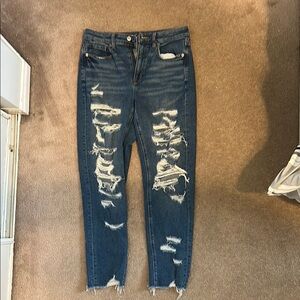 Distressed Blue Jeans